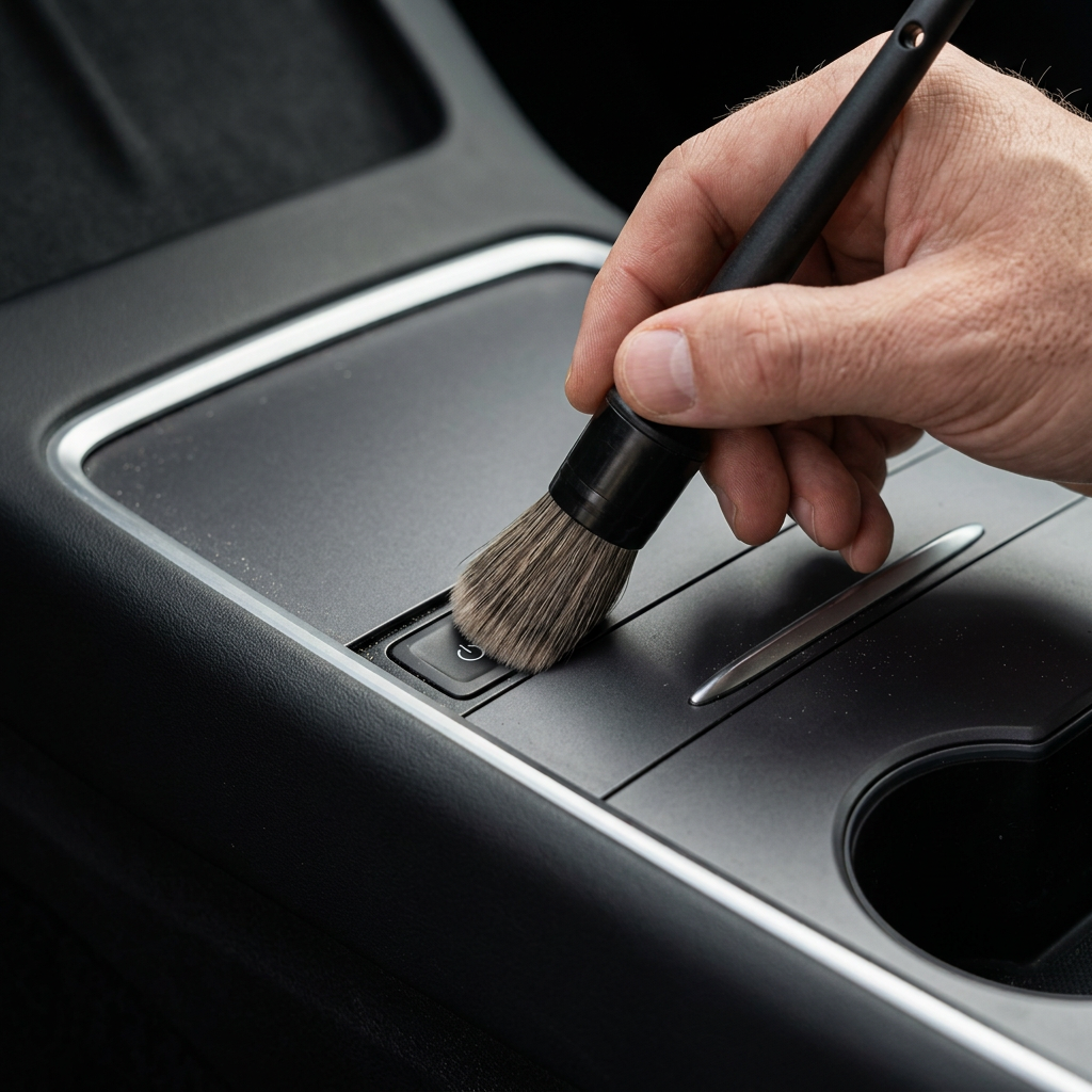 Illustrative center console detailing closeup