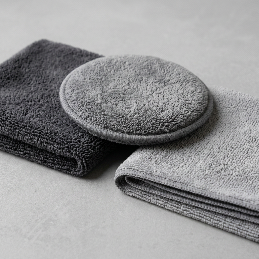 Two cloths and round pad textile detail