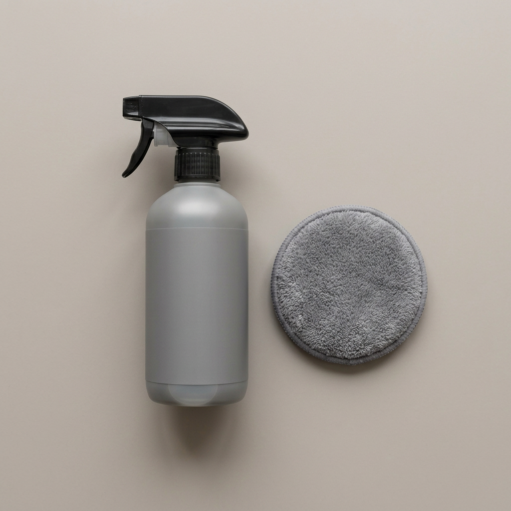 Trigger bottle and single round applicator pad