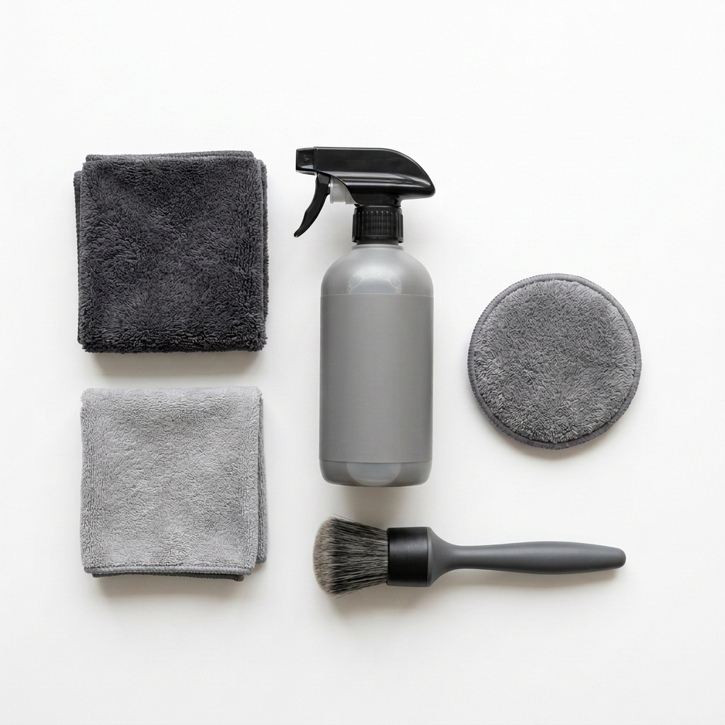 Five-piece detailing accessory kit on white