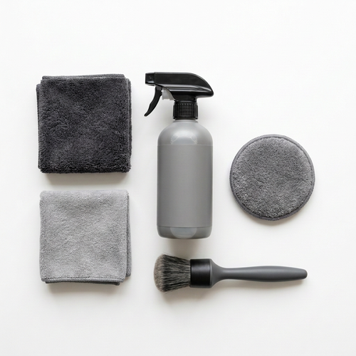 Five-piece detailing accessory kit on white