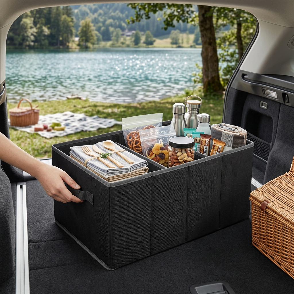 Illustrative lakeside picnic storage