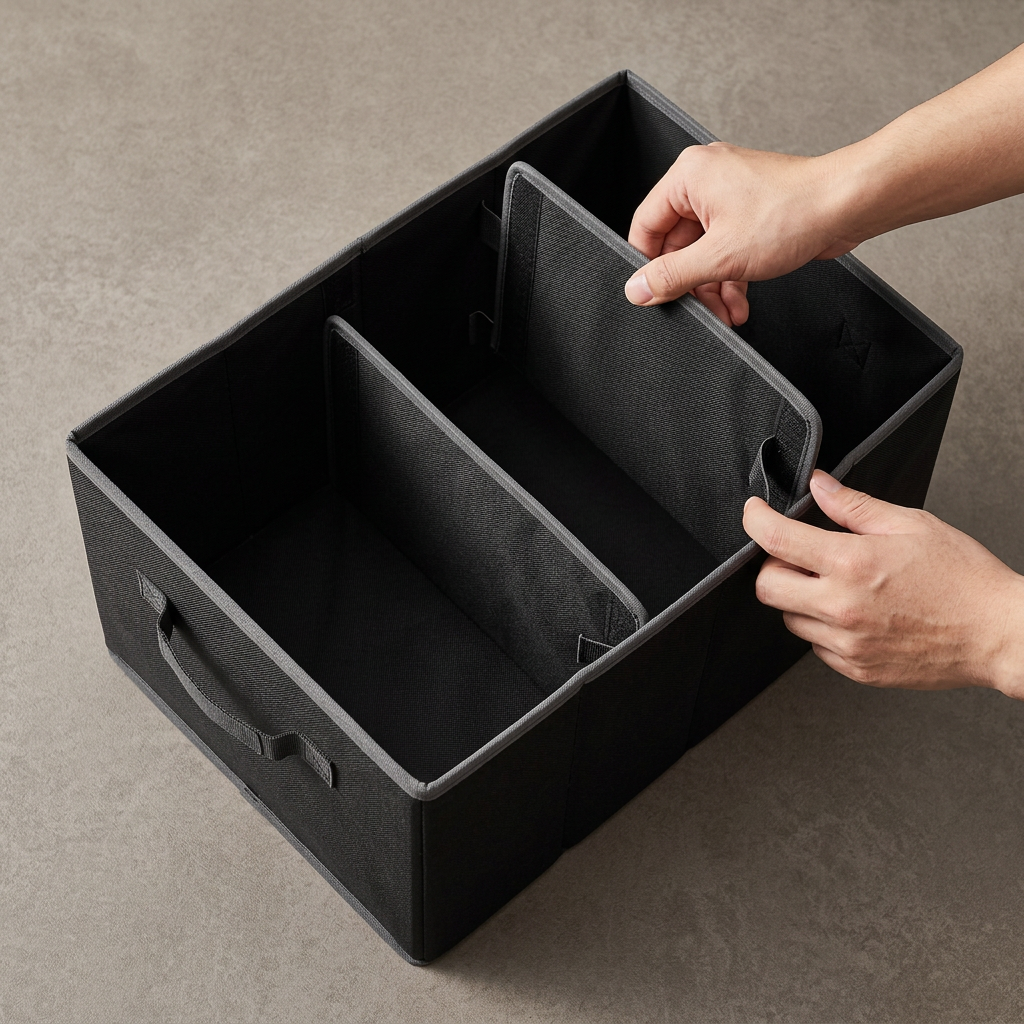 Illustrative adjustable removable divider detail